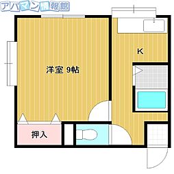 パルテール 1Kの間取図画像