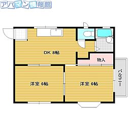 プロムナード小針 2DKの間取図画像