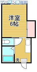 メリーズコート 1Kの間取図画像