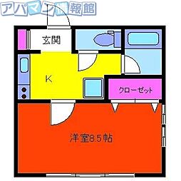 ララビィ小針 1Kの間取図画像