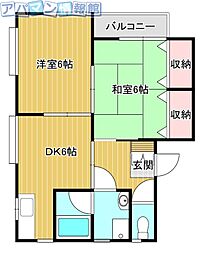 メゾン・トーラス 2DKの間取図画像