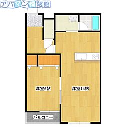 シュエット 1LDKの間取図画像