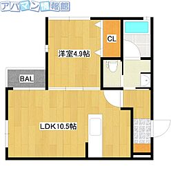 パルテナ 1LDKの間取図画像