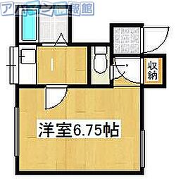 メゾン.ド.プルネールD 1Kの間取図画像