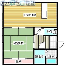シェブラン 1LDKの間取図画像