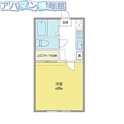 ブランドール 1Kの間取図画像