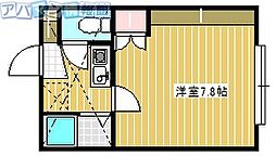 アップフロント坂井東2 1Kの間取図画像