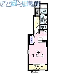 ブリーゼ小針 1Kの間取図画像
