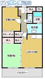 グランシャリオ 2LDKの間取図画像
