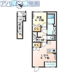 アヴニール 1LDKの間取図画像