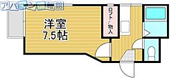 メゾンテル 1Kの間取図画像