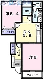 フェアリー巻 2DKの間取図画像