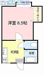 第2コーポまつだ 1Kの間取図画像