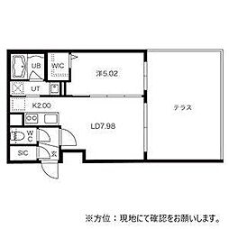 シティレジデンス南13条 1階1LDKの間取り