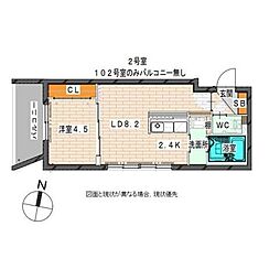 GRACIAS N14（グラシアス） 1階1LDKの間取り