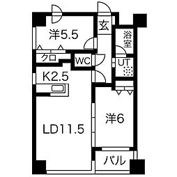 ノヴァ学園前 4階2LDKの間取り