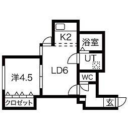 ライフステージ菊水 1LDKの間取図画像
