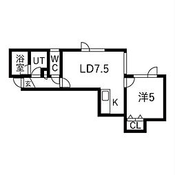 ユニオンライフ 1LDKの間取図画像