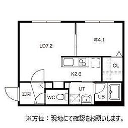 エターナルアクア 1LDKの間取図画像