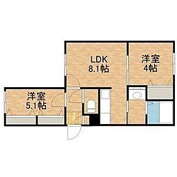 BACHIKOIver.2 2LDKの間取図画像