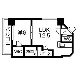ステラ・タワー 1LDKの間取図画像
