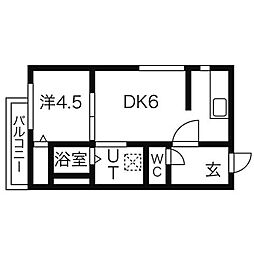 VivaceN4 1DKの間取図画像