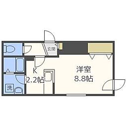 ファランドール大通り東2 1Kの間取図画像