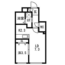 札幌市中央区南九条西13丁目マンション 1LDKの間取図画像