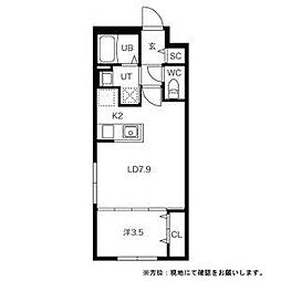 GAREAC32 1LDKの間取図画像