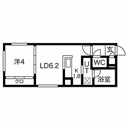 札幌市西区西町南10丁目マンション 1LDKの間取図画像