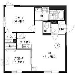 ラピスブラオニ二十四軒 2LDKの間取図画像
