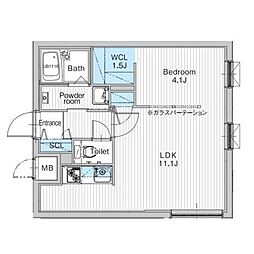 JANUSresidences南郷Hills 1LDKの間取図画像