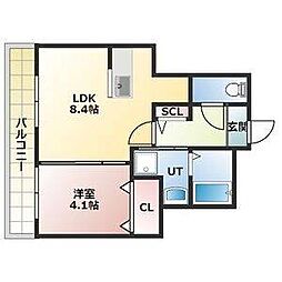 リヒトラーレ菊水 1LDKの間取図画像