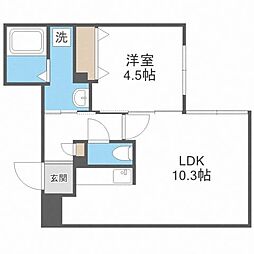 リコ月寒東 1LDKの間取図画像