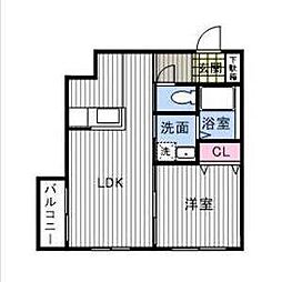 リデーレ菊水2 1LDKの間取図画像