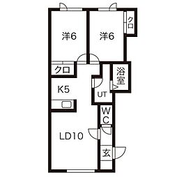インフィニティ74 2LDKの間取図画像
