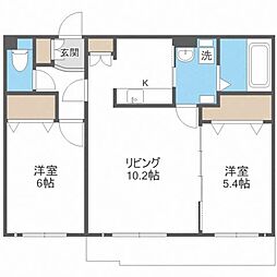 セントポーリアエール 2LDKの間取図画像
