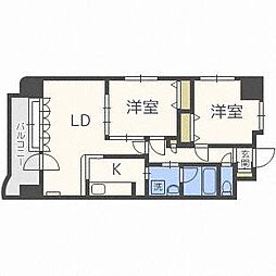 マノワールブラン 2LDKの間取図画像
