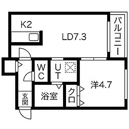 GARE24K 1LDKの間取図画像