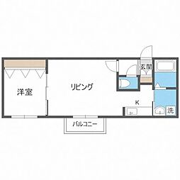 クラリス東札幌2 1LDKの間取図画像