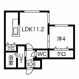 アイル山鼻 1LDKの間取図画像