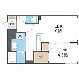 casaAT美園38 1LDKの間取図画像