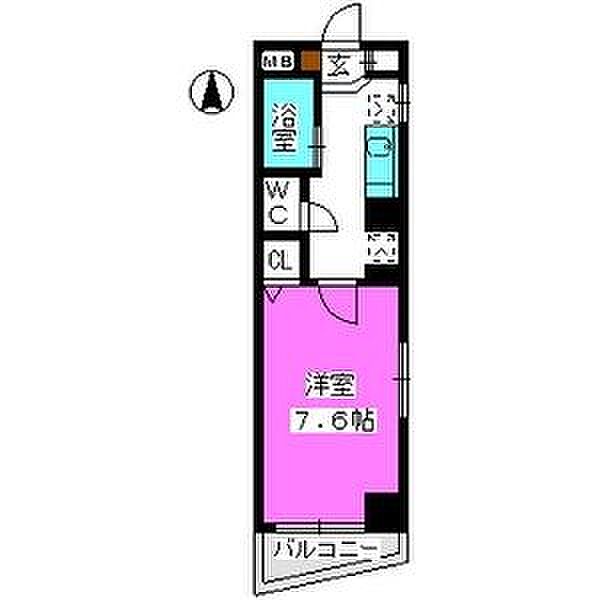 パークハイム大濠 607｜福岡県福岡市中央区荒戸３丁目(賃貸マンション1K・6階・24.40㎡)の写真 その2