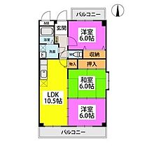 コムフォート原3 401 ｜ 福岡県福岡市早良区原４丁目4-7（賃貸マンション3LDK・4階・65.43㎡） その2