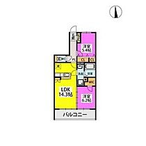 サクセス井尻 502 ｜ 福岡県福岡市南区井尻４丁目14-1（賃貸マンション2LDK・5階・63.28㎡） その2