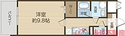 カンナビーノ 3階1Kの間取り