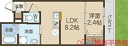 リアコート千里丘I NORTH 1LDKの間取図画像
