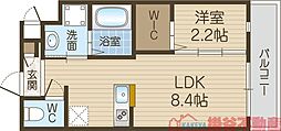 リアコート千里丘I NORTH 1LDKの間取図画像