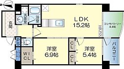 アクトタレイア茨木駅前 2LDKの間取図画像