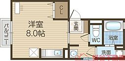テラーウエスト新芦屋 ワンルームの間取図画像